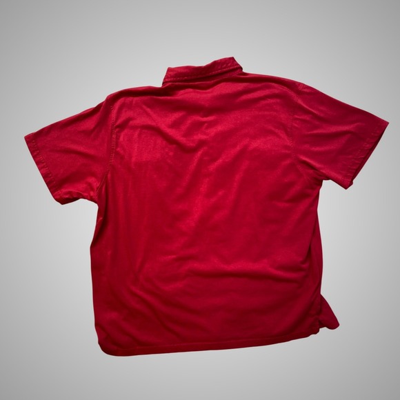 Haband Guayabera Shirt Mens XL Red Short Sleeve Embroidered Button Down Cuban - Picture 2 of 7